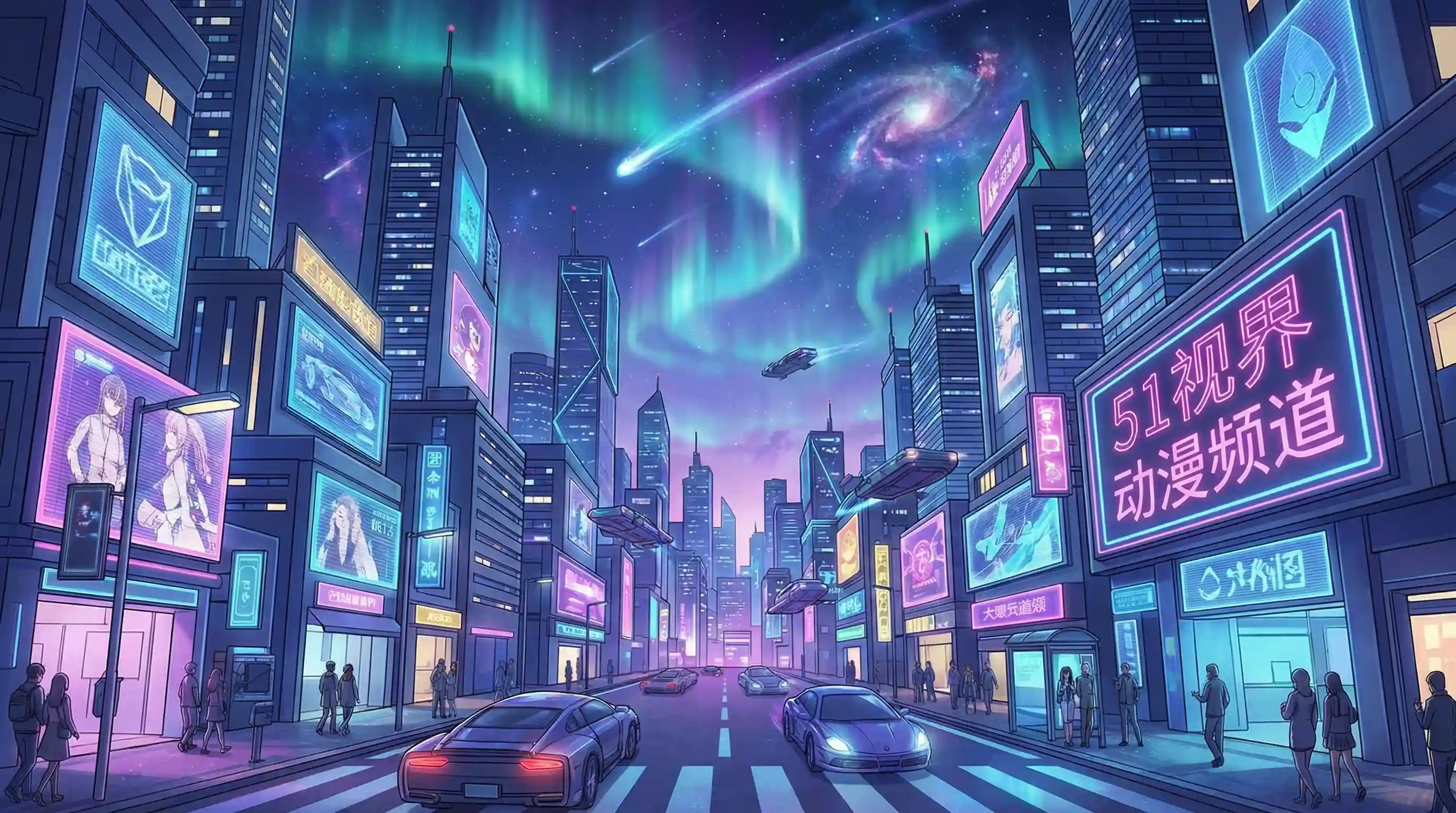 日式动漫风格城市夜景 - 吃瓜五一 动漫推荐